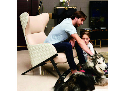 Fauteuil Design Bank Bank Zitter Luxe Beige Nieuw Relax Leder Lounge Club Bekleding