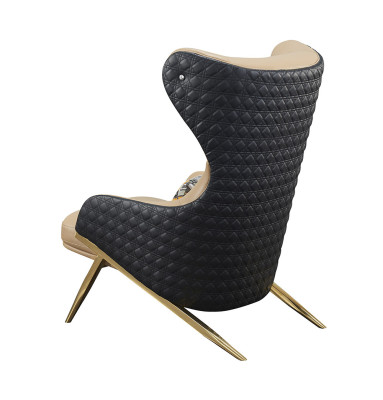 Fauteuil Relax Leder Lounge Club Bekleding Design Bank Bank Zitter Luxe Beige Nieuw