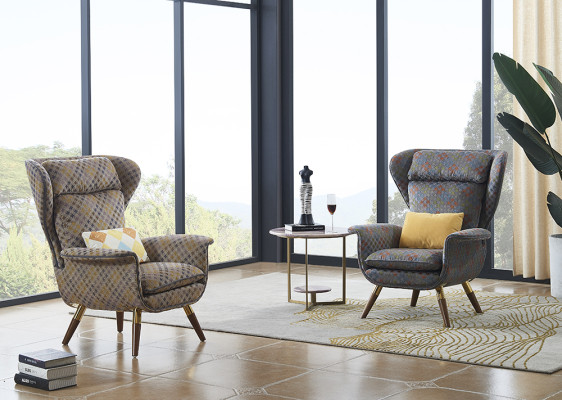 Fauteuil Desigbank Bank Bank Zitter Luxe Oren Zit Ontspan Leder Lounge Club Bekleding