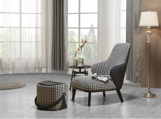 Fauteuil Design Bank Bank Sofa Ontspannen Stof Lounge Luxe TV-clubbekleding Zitter