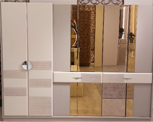 Slaapkamer kledingkast Luxe meubels Beige inrichting Kast Nieuw