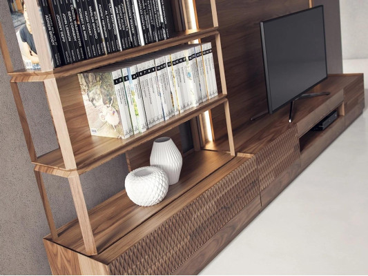 Luxe woonkamer wandmeubel tv-standaard houten meubels boekenplanken Nieuwe tv-frame