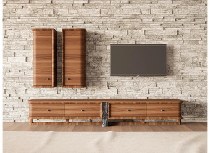 Volledige woonwand woonkamer tv-standaard 2x wandkast houten meubels