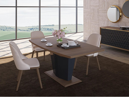 Eetkamerset 5-delig Eetgroep Modern Eettafel Ontwerp 4x Stoelen Meubels