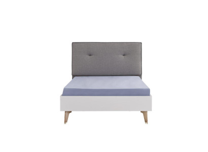 Kinderbed Bed 100 cm Jeugdbed Hout Grijs Kinderkamer Stof Modern
