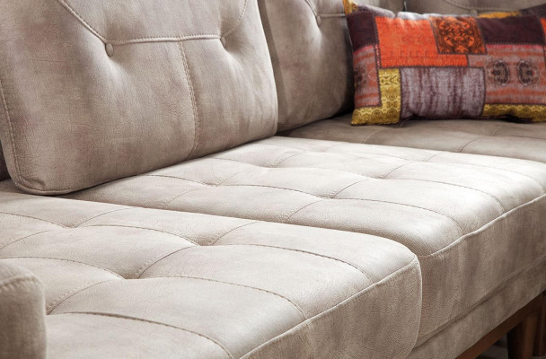 Beige woonkamer L-vorm bank designer luxe hoekbank moderne bank nieuw