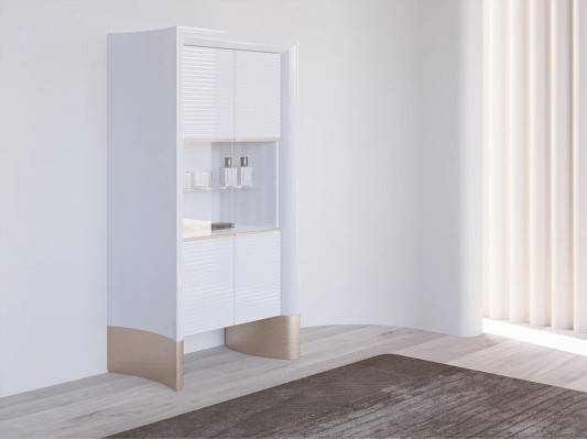 Ontwerp Eetkamer Compleet 7-delig Eettafel Modern Dressoir Houten Kast Nieuwe Vitrine