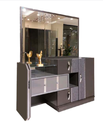 Grijze make-uptafel met spiegel Moderne inrichting Nieuwe ontwerper Slaapkamer meubels