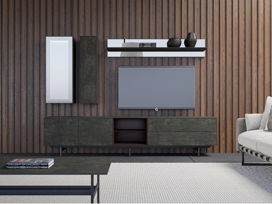 Wandmeubel Modern TV-standaard Hangende vitrine Luxe wandplank Woonkamermeubelen