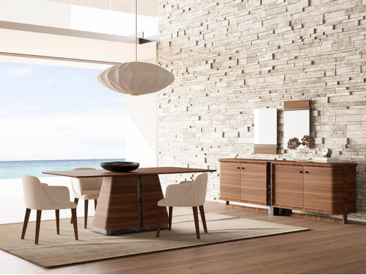 Moderne eetkamer eettafel 4x stoelen eetkamerset dressoir luxe meubels 2x spiegels