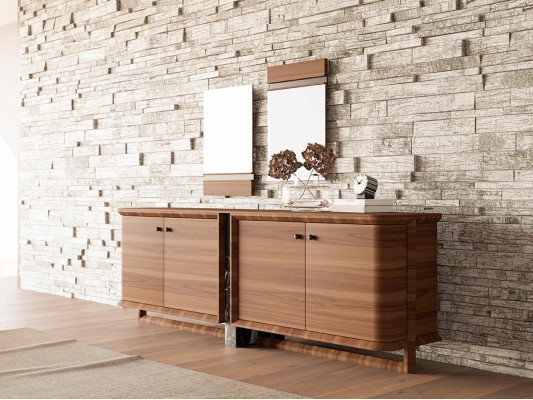 Moderne eetkamer eettafel 4x stoelen eetkamerset dressoir luxe meubels 2x spiegels