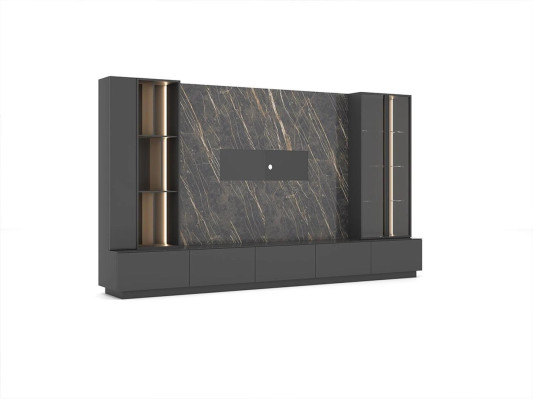 Woonkamerset Complete set van 6 delen Designer wandmeubel Houten meubels Luxe inrichting