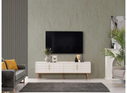 Lowboard TV-standaard Sideboard Moderne kast RTV Woonkamer Wit Hout