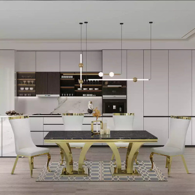 Luxe eettafel Moderne eetkamer Eettafels Tafels Ontwerp Metalen Tafel