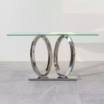 Ontwerper luxe console tafel consoles tafels roestvrij staal met glasontwerp