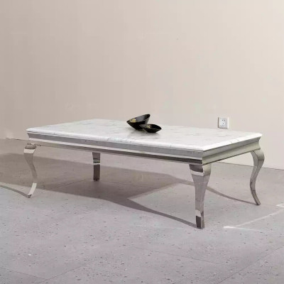 Salontafel ontwerp woonkamer luxe tafel bank bijzettafel 130x70 zilver