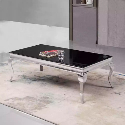 Salontafel ontwerp woonkamer luxe tafel bank bijzettafel 130x70 zilver
