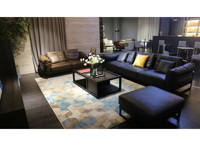 Exclusieve bankstel, 3+2 zits lederen hocker bekleding woonkamer set