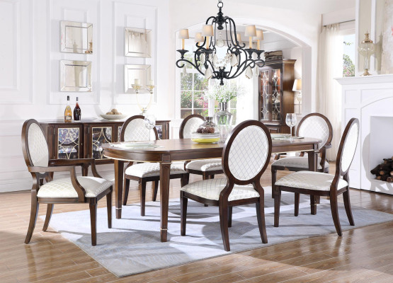 Tafel 4x stoelen 2x stoelen dressoir 8-delige eetkamerset groep garnituur