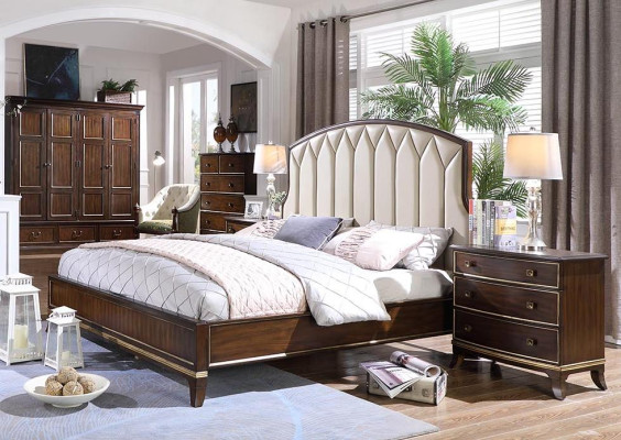 Bed 2x Nightstands Chest of drawers Bedroom Set Design Luxury new 4 pieces