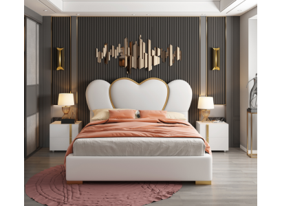 Ontwerp Bed Slaapkamer Tweepersoonsbed Hotel Luxe Bekleding Inrichting
