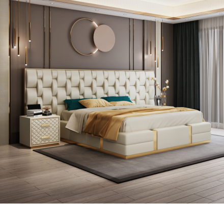 Bed Kussen Ontwerp Luxe Tweepersoons Bedden Slaapkamer Hotelbed Nieuw