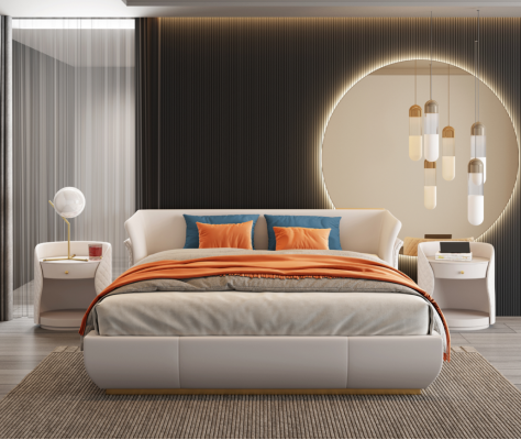 Bed Bekleding Ontwerp Luxe Tweepersoonsbed Slaapkamer 180x200cm Nieuw