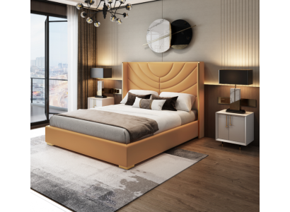 Ontwerp tweepersoonsbed bed 180x200cm hotelmeubilair luxe gestoffeerde slaapkamer