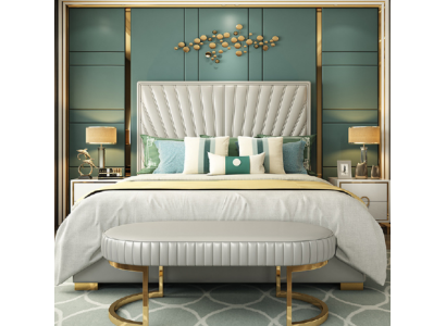 Houten design bed Dubbel Luxe Modern Hotel Frame Slaapkamer Nieuw.