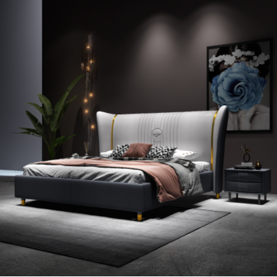 Luxe houten gestoffeerd bed slaapkamer 180x200cm tweepersoonsbed hotel nieuw