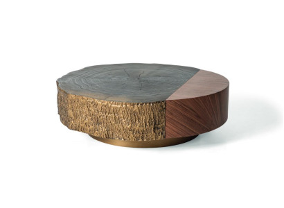 Salontafel Bijzettafel Designer Tafel Rond Bruin Woonkamertafel