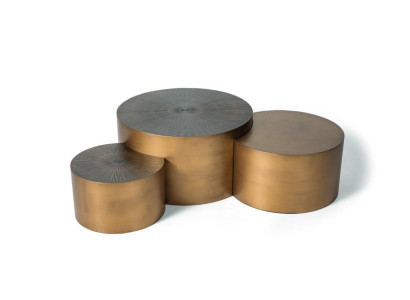 Luxe gouden tafel salontafel set 3x ronde tafels Moderne woonkamer rond