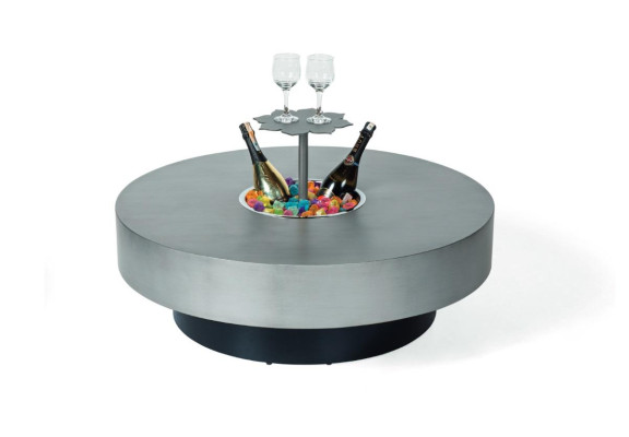 Ontwerpkoffietafels Tafel Luxe Roestvrijstalen tafels rond grijs meubels 100cm
