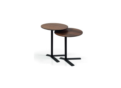 Ronde set 2x bijzettafel designer meubels woonkamer bruin tafels nieuw