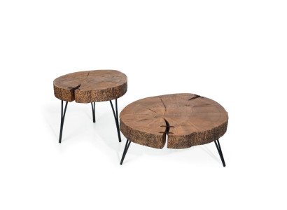 Moderne houten salontafels Rond 2x Salontafels Meubelontwerp Woonkamer