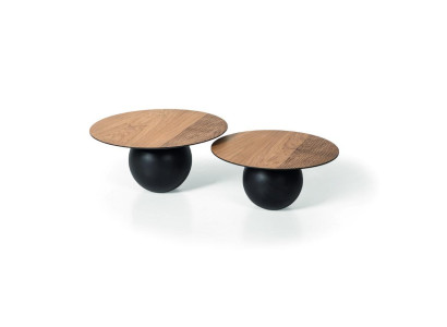 Stel 2x salontafels ontwerper koffietafel woonkamertafel bijzettafel rond