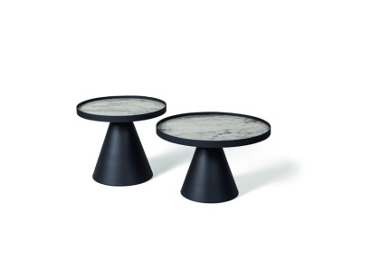 Salontafel Zwarte bijzettafel Design woonkamertafel Tafels 2x Ronde tafels