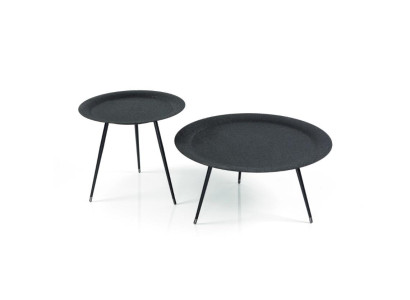 Ontwerper salontafelset 2x woonkamer roestvrij staal Zwarte moderne luxe