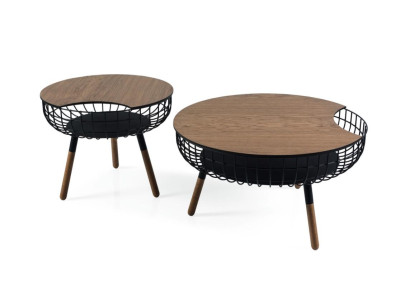 Stijlvol Dubbel Set 2x Salontafel Ontwerp Woonkamertafel Bruin Tafel