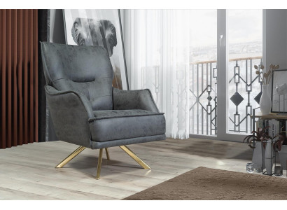 Grijze eenzits Exclusieve fauteuil Loungeclub 1-zits Luxe eenzits