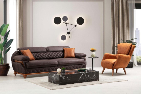 Fauteuil Ontwerp Bank Luxe Woonkamer Bekleding Zitter Modern Nieuw Meubelen