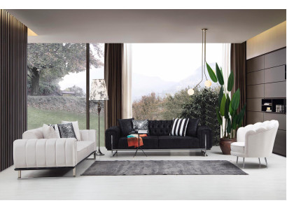 Woonkamerset 2x driezitsbank Chesterfield bank ontwerp fauteuil luxe meubels  Woonkamerset met 2 driezitsbanken, Chesterfield bank, ontwerp fauteuil en luxe meubels