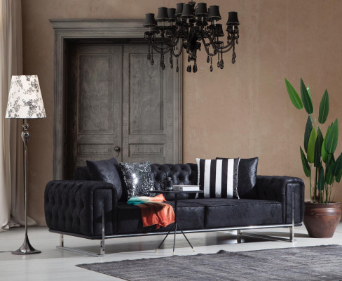 Woonkamerset 2x driezitsbank Chesterfield bank ontwerp fauteuil luxe meubels  Woonkamerset met 2 driezitsbanken, Chesterfield bank, ontwerp fauteuil en luxe meubels