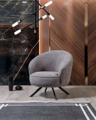 Woonkamer Modern Grijs Fauteuil Ontwerp Luxe Meubels Gestoffeerde Meubelen Nieuw