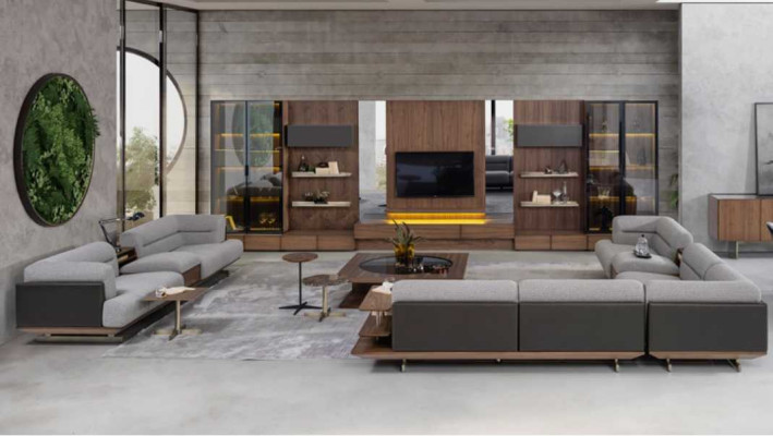 Woonkamer woonwand RTV Lowboard hout bruin meubels televisie nieuw xxl 530 cm Woonkamer woonwand RTV Lowboard hout bruin meubels televisie nieuw xxl 530 cm