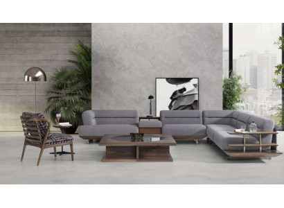 Modern woonkamerset hoekbank L-vorm stoel met salontafel luxe ontwerpen