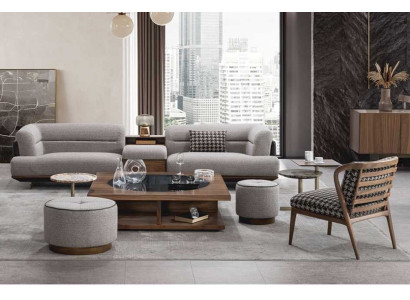 Luxe bank Grijs Woonkamer Bekleding Stof Driezitter Bank Banken Banken