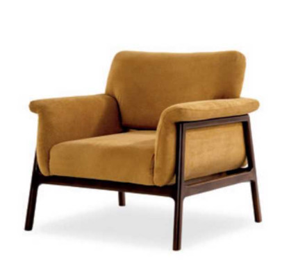 Fauteuil voor woonkamer Luxe Moderne Design Hout met textiel Lounge Club