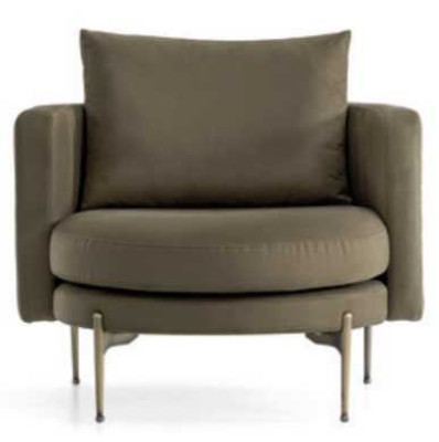 Fauteuil voor woonkamer modern design hout met textiel ronde lounge club.