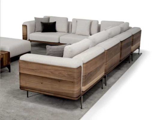 Woonkamer hoekbank L-vorm Hout Modern met luxueus ontwerp Hoekbank